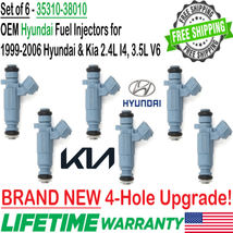 OEM NEW Hyundai 4Hole Upgrade 6 Fuel Injectors for 99-06 Hyundai &amp; Kia 2.4L 3.5L - £195.42 GBP