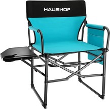 Portable Folding Directors Chair, Heavy Duty Camp Chair For Adults, By Haushof. - £72.94 GBP