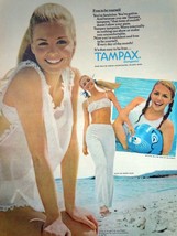 Tampax Girl At Beach Print Magazine Advertisement 1969 - £3.12 GBP