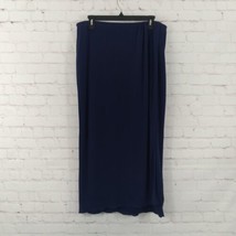 Chicos Skirt Womens 1 Medium Blue Faux Wrap Stretch Elastic Waist Long Maxi - $24.99