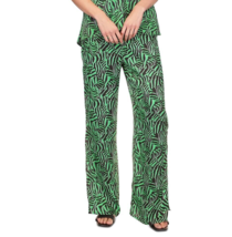 MICHAEL MICHAEL KORS Women&#39;s Zebra-Print High-Slit Pants M Spring Green ... - £35.24 GBP