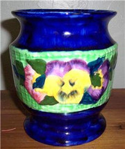 Vintage Ringstons Ltd Ceramic Viola Hand Painted Vase by Maling Ware, En... - $129.99