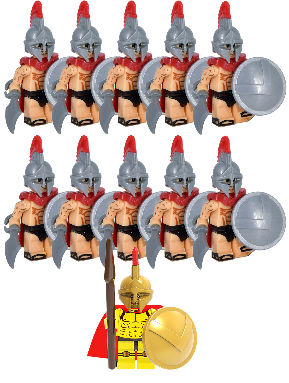 Ancient Roman Hoplites Set A & Centurion 11 MOC Minifigures for Boys and Girls
