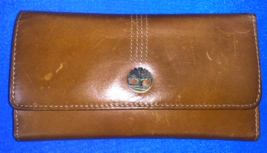 Timberland Women&#39;s Leather RFID Flap Wallet Clutch Organizer, Caramel - £15.50 GBP