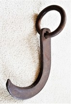antique HOOK INDUSTRIAL large hand forged FARM HAY MEAT WHALING NAUTICAL - £68.00 GBP