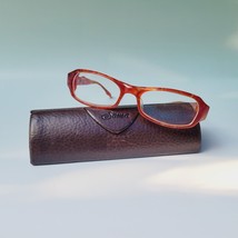 Sama 53-18 145 MAC eyeglasses oval rectangle red orange marble - $95.56