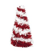 Candy Cane Tinsel Christmas Tree 10&quot; Red White - £3.65 GBP