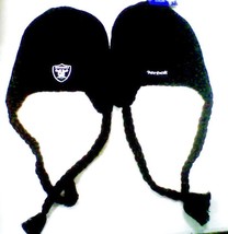 Oakland Raiders Women&#39;s Tassell Black Knit B EAN Ie Hat Winter Ski Cap Nfl New - £8.10 GBP