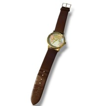Unisex Global Travel World Map Round Gold Tone Dial Retro Watch - $14.85