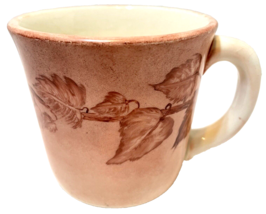 Vintage Handpainted Ivy Leaves Red Coffee Tea Cup Made in USA - £11.82 GBP