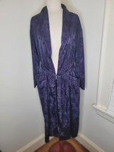 Vintage Victoria&#39;s secret Gold label blue satin bathrobe long PS - £18.15 GBP