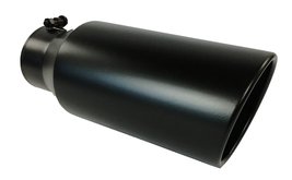 Exhaust Tip 6.00&quot; Dia X 15.00&quot; Long 5.00&quot; Inlet Bolt On Rolled Slant Stainless H - £35.17 GBP