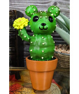 Bristles Cactus Bear In A Pot Figurine Whimsical Fairy Garden Succulent ... - $20.67 CAD