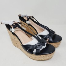 VETASTE Women&#39;s Sandals Sz 10 M Strappy Open Toe Platform Black Heeled Shoes - £17.86 GBP