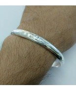 Simple Bracelet Silver Cuff Bangle Sterling Handmade Carved Bohemian Gif... - £34.25 GBP