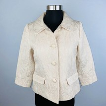 Old Navy Womens Small S Beige Raised Floral Pattern Print Blazer Jacket - £14.66 GBP