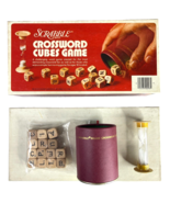 Scrabble Vintage Crossword Cubes Game Shaker + 14 Wooden Dice + Timer w/... - £15.08 GBP