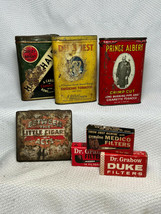 Vtg Mixed Lot Of Tobacco Tins And Filters Dill's Prince Albert Half/ Half Grabow - $49.95