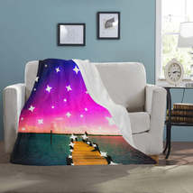 Ombre Purple Starry Night Ultra-Soft Micro Fleece Blanket 40&quot; x 50&quot; (Made in USA - £22.53 GBP