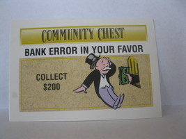 1995 Monopoly 60th Ann. Board Game Piece: Community Chest - Bank Error - $1.00