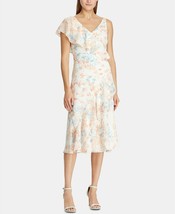 New Lauren Ralph Lauren Ivory Floral Chiffon Midi Dress Size 16 $155 - £86.78 GBP