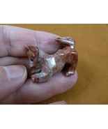 (Y-CAT-63) red gray KITTY CAT gemstone love cats SOAPSTONE figurine PERU... - £6.71 GBP