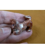 (Y-CAT-63) red gray KITTY CAT gemstone love cats SOAPSTONE figurine PERU... - $163.26 MXN