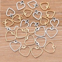 Heart Pendant Bracelet Charms Hollow Out KC Gold Antique Silver - $61.07 MXN