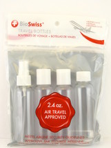 Bioswiss 2.4 Oz. Clear Plastic Travel Bottles - 4 Ct. (00812) - £5.62 GBP