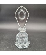 Vintage LE Smith Heavy Clear Glass Beaded Medallion Perfume Bottle - $316.34 MXN