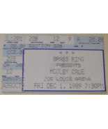 MOTLEY CRUE 1989 Original Ticket Stub JOE LOUIS ARENA DETROIT USA Brass ... - $185.31 MXN