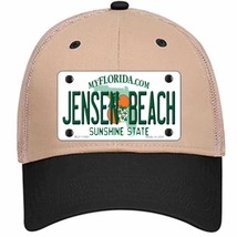 Jensen Beach Florida Novelty Khaki Mesh License Plate Hat - £22.64 GBP