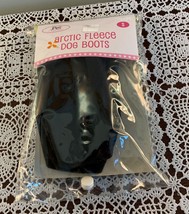 Pet Closet Set of Four Black Dog Boots Arctic Fleece Small Polyester Bra... - $11.99