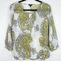Ann Taylor Paisley Sheer Blouse Top Shirt Size Small S Womens - $6.92