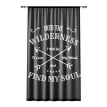Personalized Photo Curtains Black and White Wilderness Quote 50&quot; by 84&quot; - £50.91 GBP