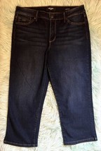 Nine West Jean Cropped Capri Pants Size 8 Dark Blue Denim Womens - £19.55 GBP