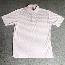 FJ FootJoy Polo Shirt Adult XXL Pink White Stripe Performance Golf Outdo... - $22.42