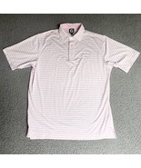 FJ FootJoy Polo Shirt Adult XXL Pink White Stripe Performance Golf Outdo... - £17.71 GBP