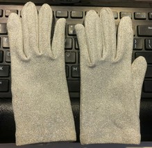 SILVER STRETCH GLOVES, FITS ALL SIZES UP TO 6,  VINTAGE - $7.99