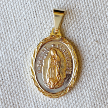 18k Gold Filled Tricolor Lady of Guadalupe Pendant In Gold, Rhodium and Rose Gol - £7.11 GBP