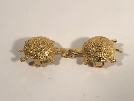 Vintage Designer Mimi di N (C) Belt Buckle Set Turtle Gold Finish 1973 - £64.41 GBP