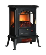 HOMCOM 23&quot; Electric Infrared Fireplace Heater w/Realistic Flame, Black - €114,93 EUR