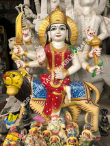 24&quot; Durga Maa Idol Marble Statue Hand Painted Art Hinduism Gift Home Dec... - $10,472.59