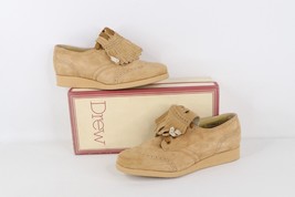 NOS Vintage 90s Streetwear Womens 8 B Fringed Chunky Leather Platform Sh... - £94.92 GBP