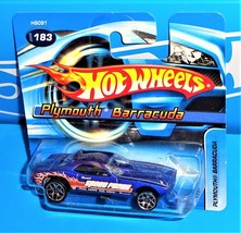 Hot Wheels 2005 Mainline Short Card #183 Plymouth Barracuda Blue w/ Y5s - £3.82 GBP