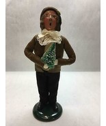 VINTAGE Byers CHOICE Carolers 1991 Green Base CHILD BROWN Jacket HOLDING... - £21.91 GBP