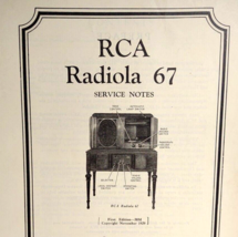 RCA Radiola 67 Vintage Original 1929 Service Notes Manual Radio Victor 3... - $31.58