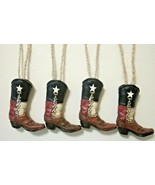 ORNAMENT:TEXAS Lone Star State Flag-Boot made of Polyresin, 6 boots / box. - £14.12 GBP