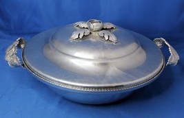 Aluminum Casserole, Trade Continental Mark, Hand Wrought, Silverlook 555 Floral - $16.44