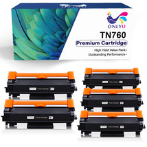 5Pk Compatible For Brother Tn760 Tn730 Toner Hl-L2350Dw Mfc-L2710D Hl-L2395Dw - £62.15 GBP